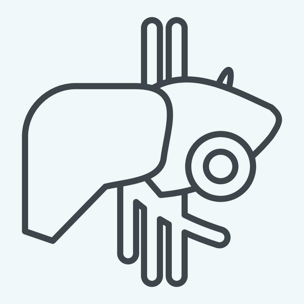 ícone fígado. relacionado para corpo dor símbolo. linha estilo. simples Projeto editável. simples ilustração vetor