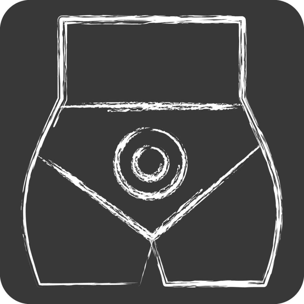 ícone bunda dor. relacionado para corpo dor símbolo. giz estilo. simples Projeto editável. simples ilustração vetor