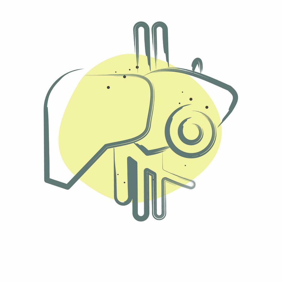 ícone fígado. relacionado para corpo dor símbolo. cor local estilo. simples Projeto editável. simples ilustração vetor