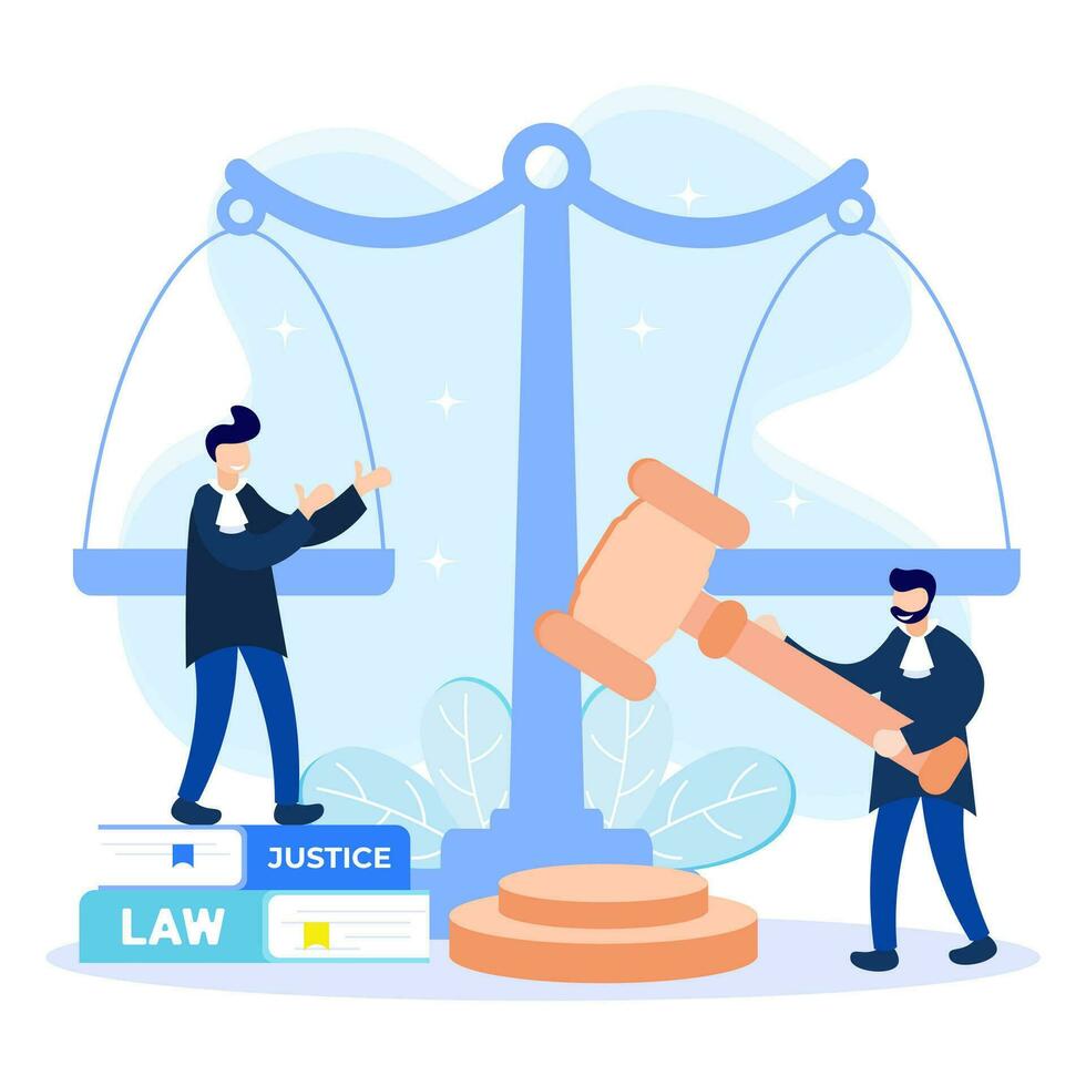 ilustração vetorial gráfico personagem de desenho animado de lei e justiça vetor