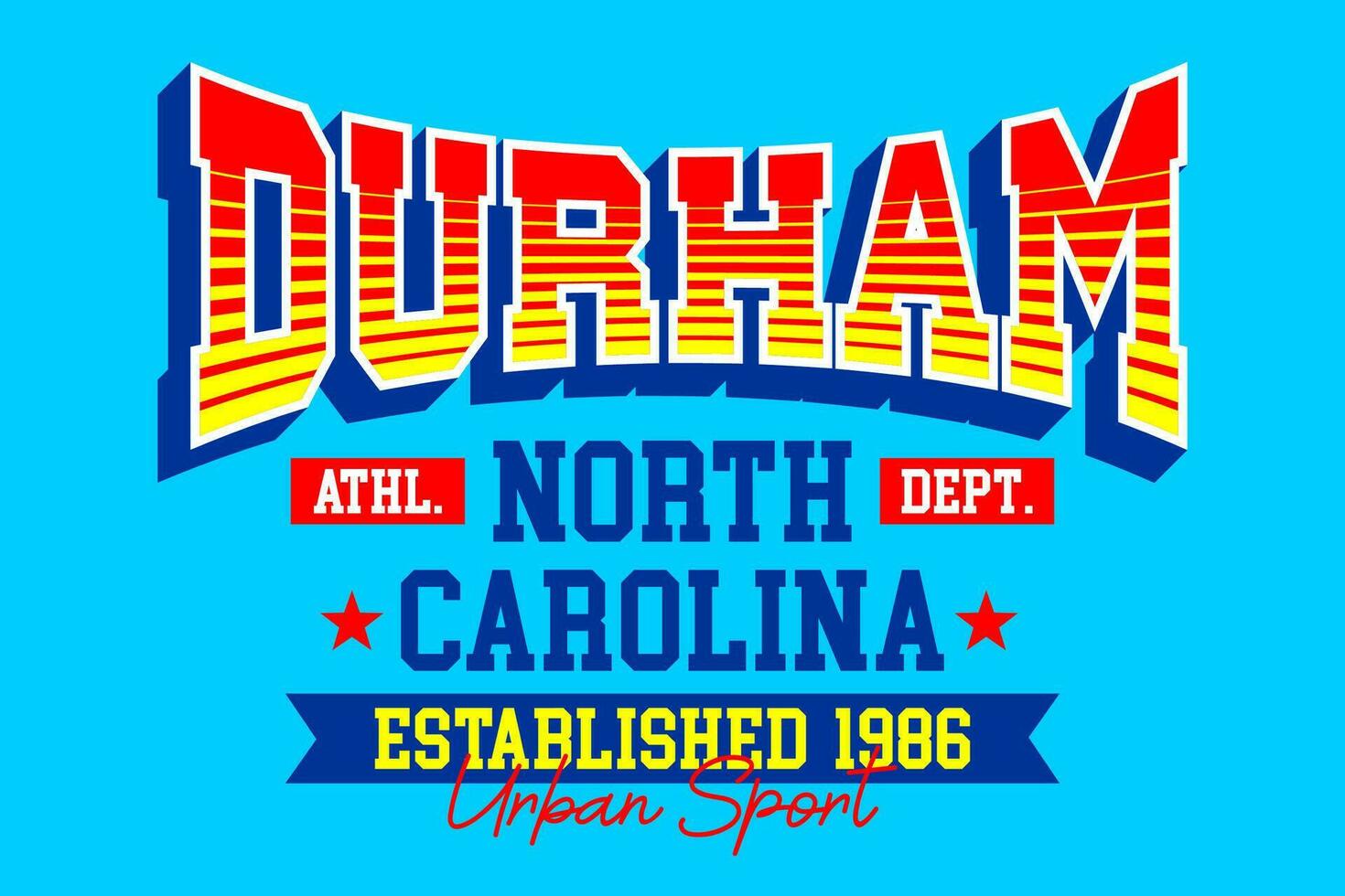Durham norte carolina vintage faculdade, para impressão em t camisas etc. vetor