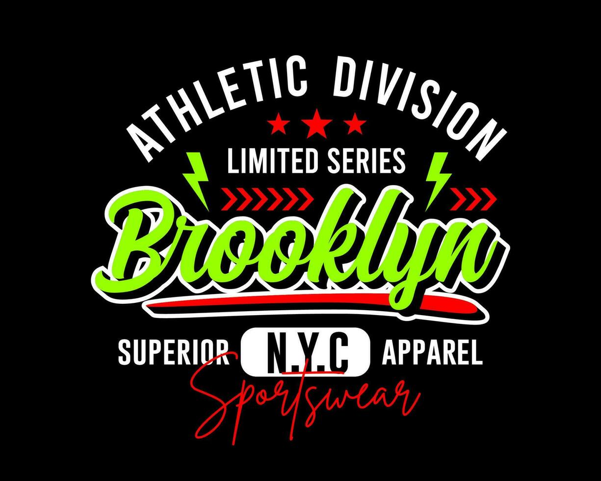 Brooklyn nyc tipografia projeto, para impressão em t camisas etc. vetor