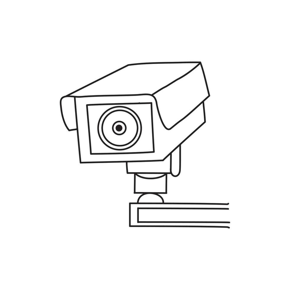 cctv Câmera esboço desenhando em branco. vetor