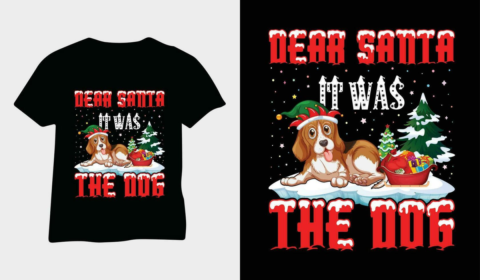 querida santa isto estava a cachorro Natal cachorro camiseta vetor