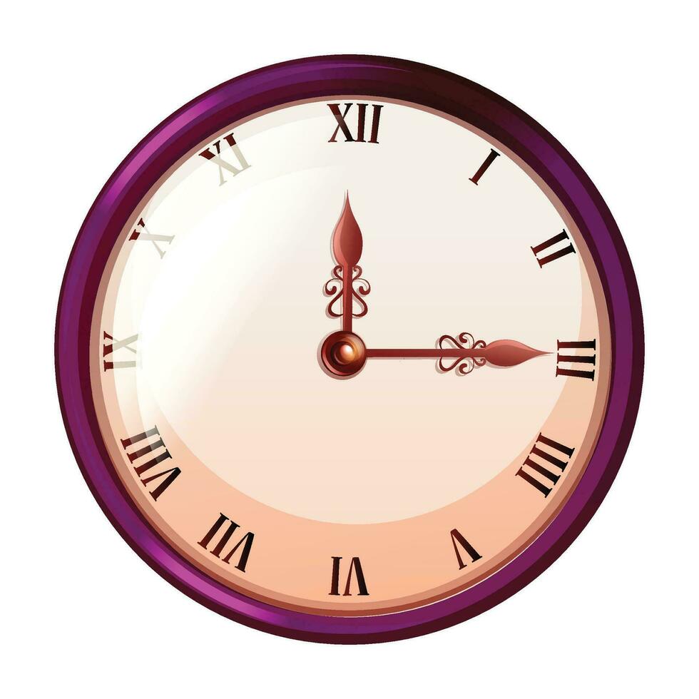 vetor vintage relógio com romano numeral. Antiguidade parede mostrador de relógio discar