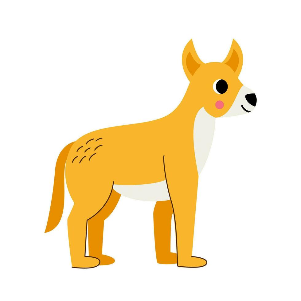 vetor cenário do fofa dingo cachorro isolado em branco fundo.