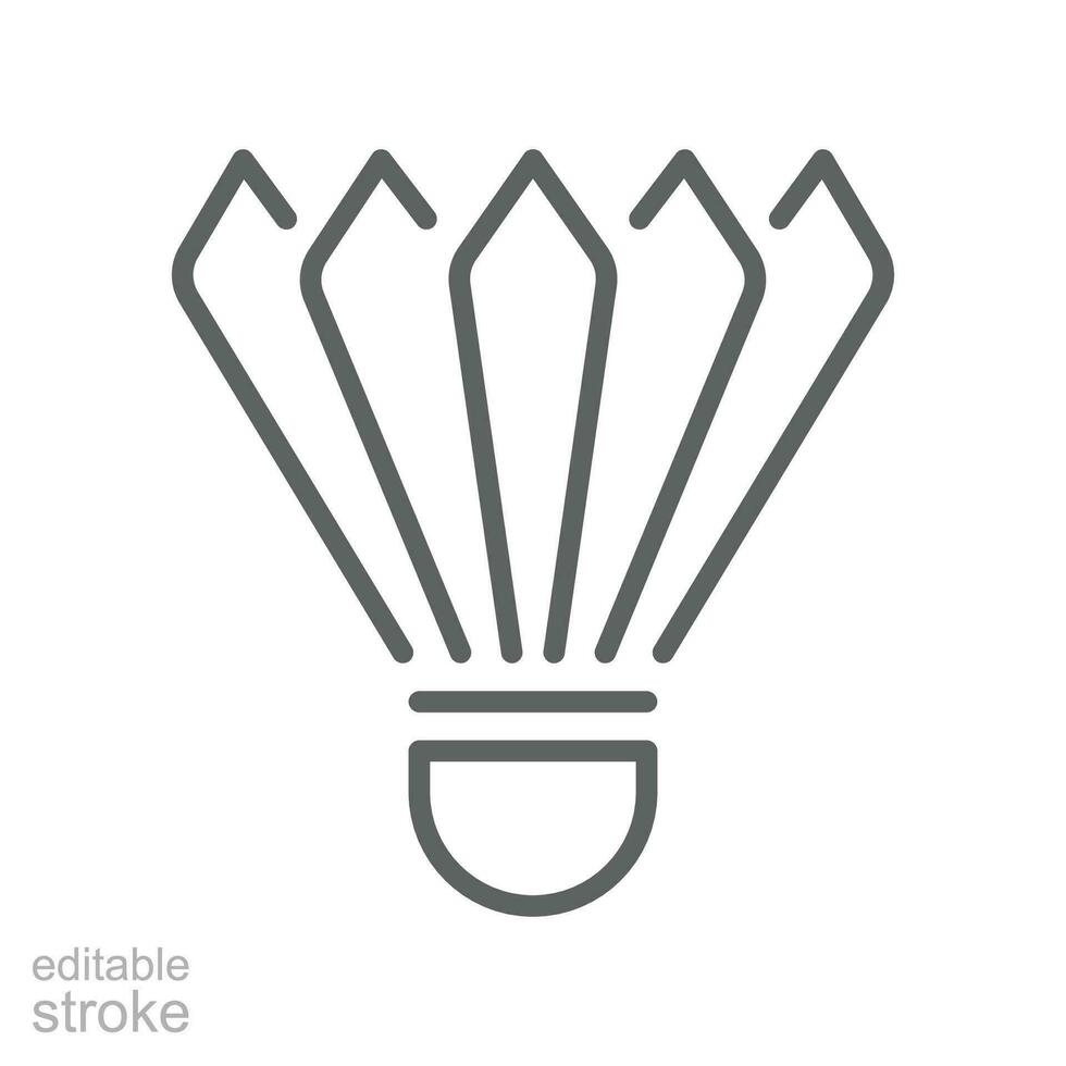 peteca, badminton, esporte ícone. Esportes equipamento. pictograma linha estilo, simples logotipo para torneio. editável AVC. vetor ilustração. Projeto em branco fundo. eps 10