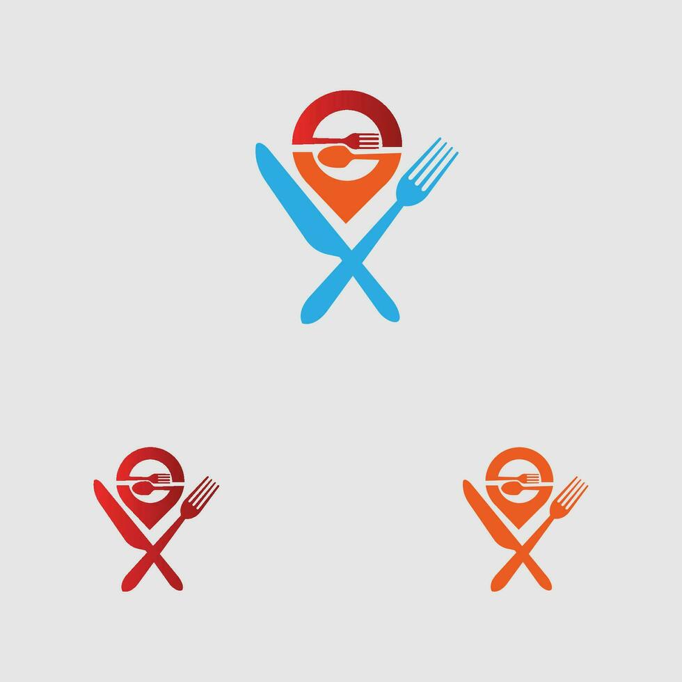 Comida ponto logotipo desenhos conceito vetor, restaurante logotipo desenhos modelo ilustração vetor