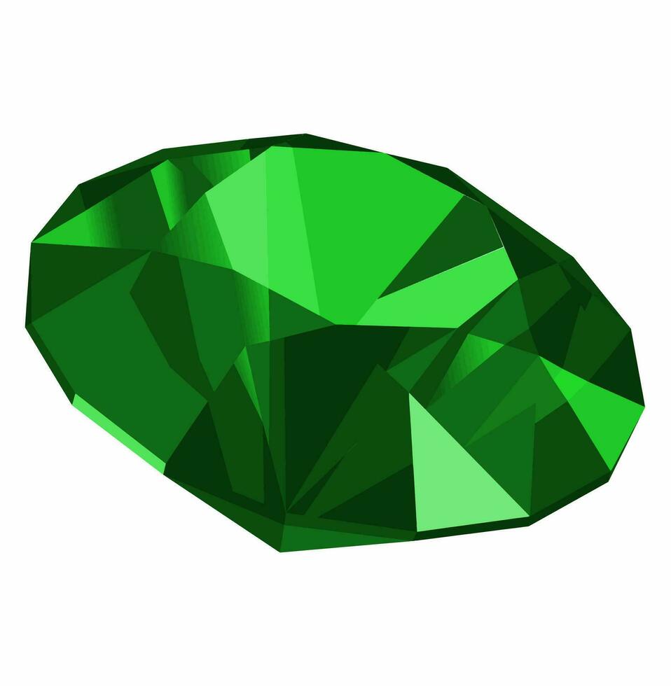 esmeralda precioso pedra isolado sobre branco fundo vetor ilustração. caro jóias clipart, verde pedra preciosa forma, jóias fazer compras logotipo conceito