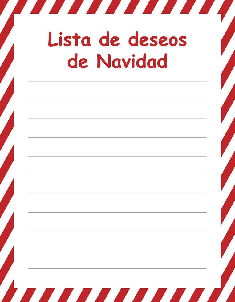 lista de navidad Natal Lista de Desejos com espanhol língua vetor