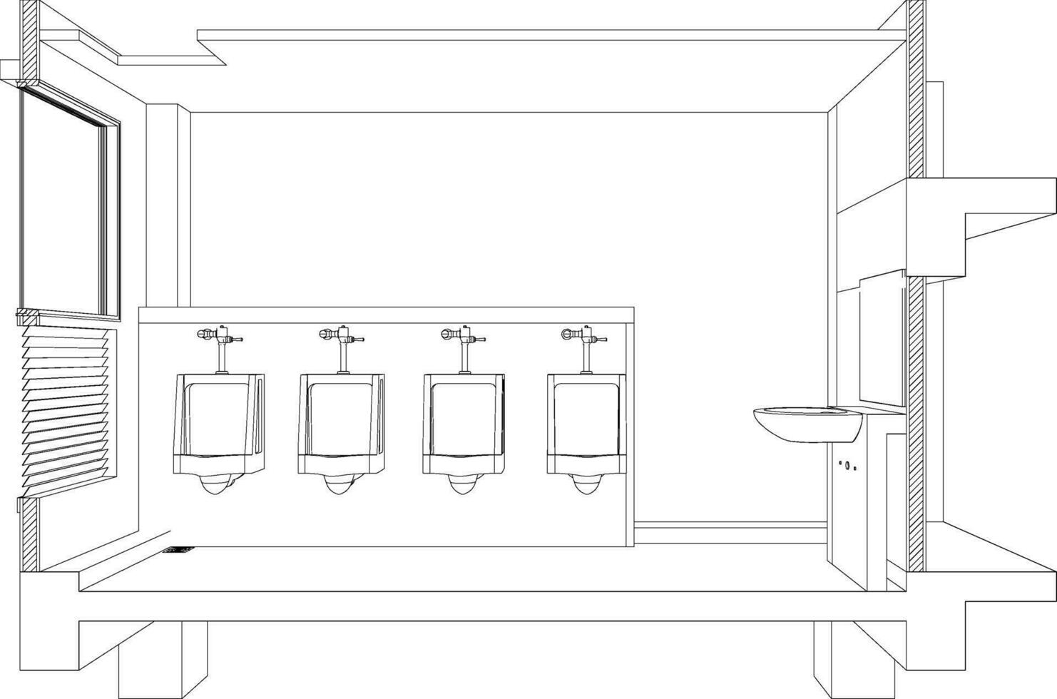 3d ilustração do banheiro e banheiro vetor