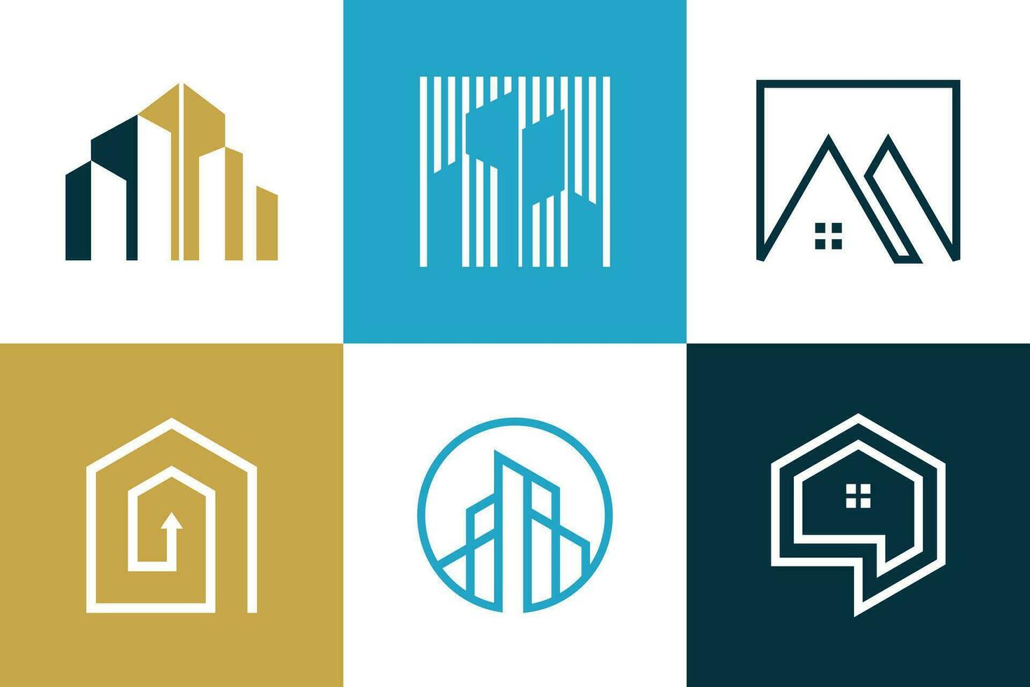 conjunto do construção logotipo Projeto elemento vetor ícone com criativo idéia