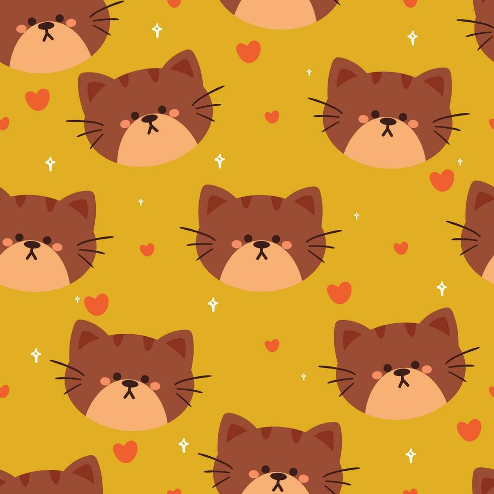 gato de desenho animado padrão sem emenda. papel de parede animal bonito para têxteis, papel de embrulho vetor