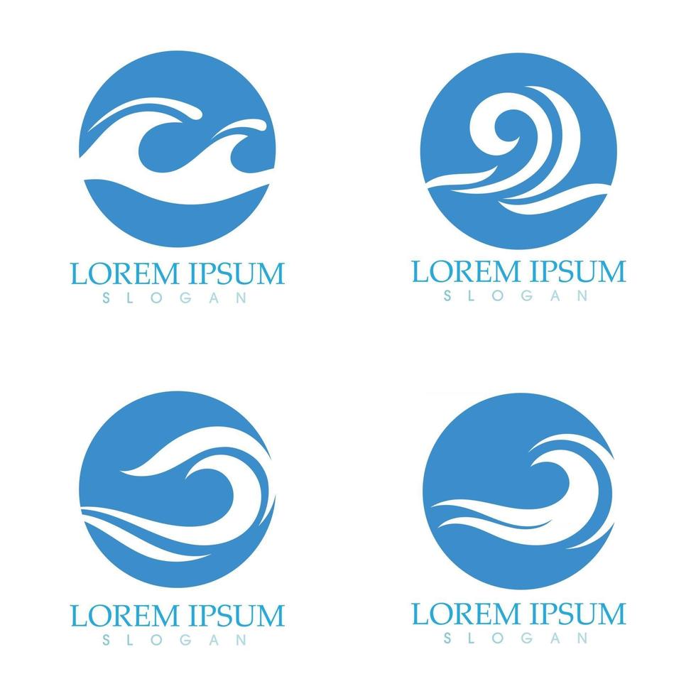 imagem vetorial ícone do logotipo da praia da água da onda vetor