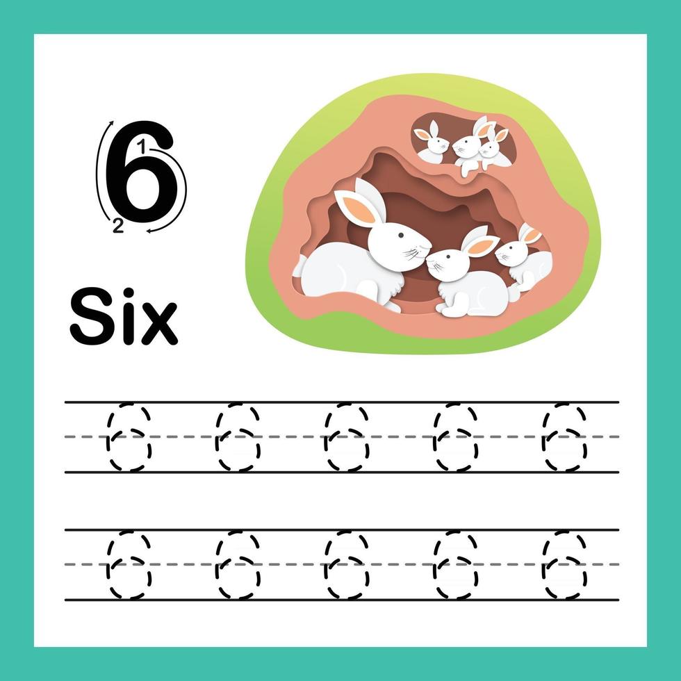 exercício de conexão de ponto e números imprimíveis com desenho adorável para ilustração de crianças em idade pré-escolar e do jardim de infância, vetor