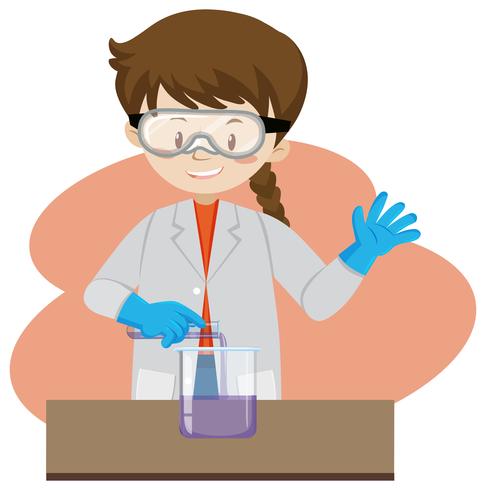 Um cientista explorando no laboratório vetor