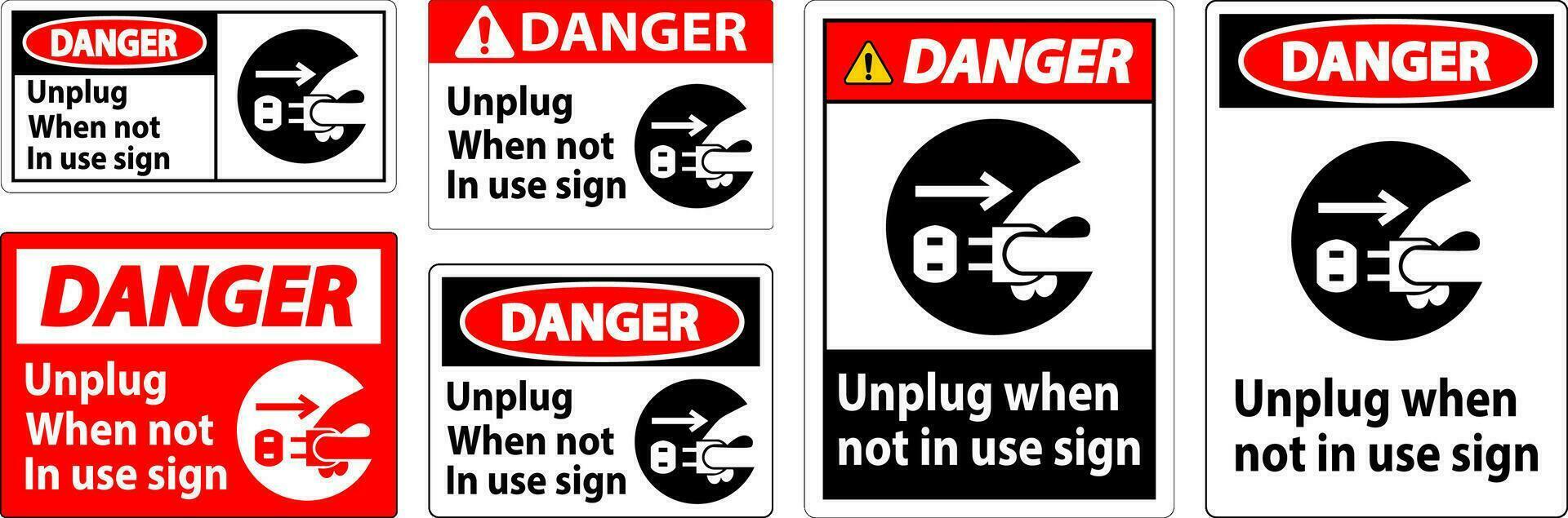 Perigo desconecte quando não dentro usar símbolo placa vetor