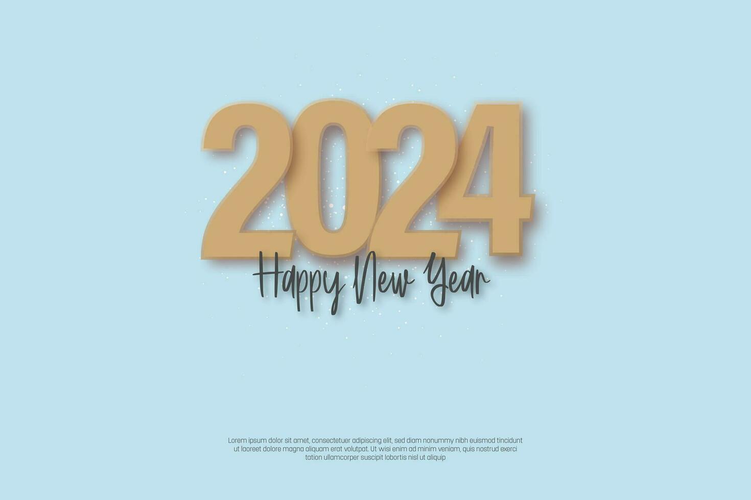 simples e limpar \ limpo Projeto feliz Novo ano 2024. com simples azul Prêmio fundo para bandeiras, cartazes ou calendário. vetor
