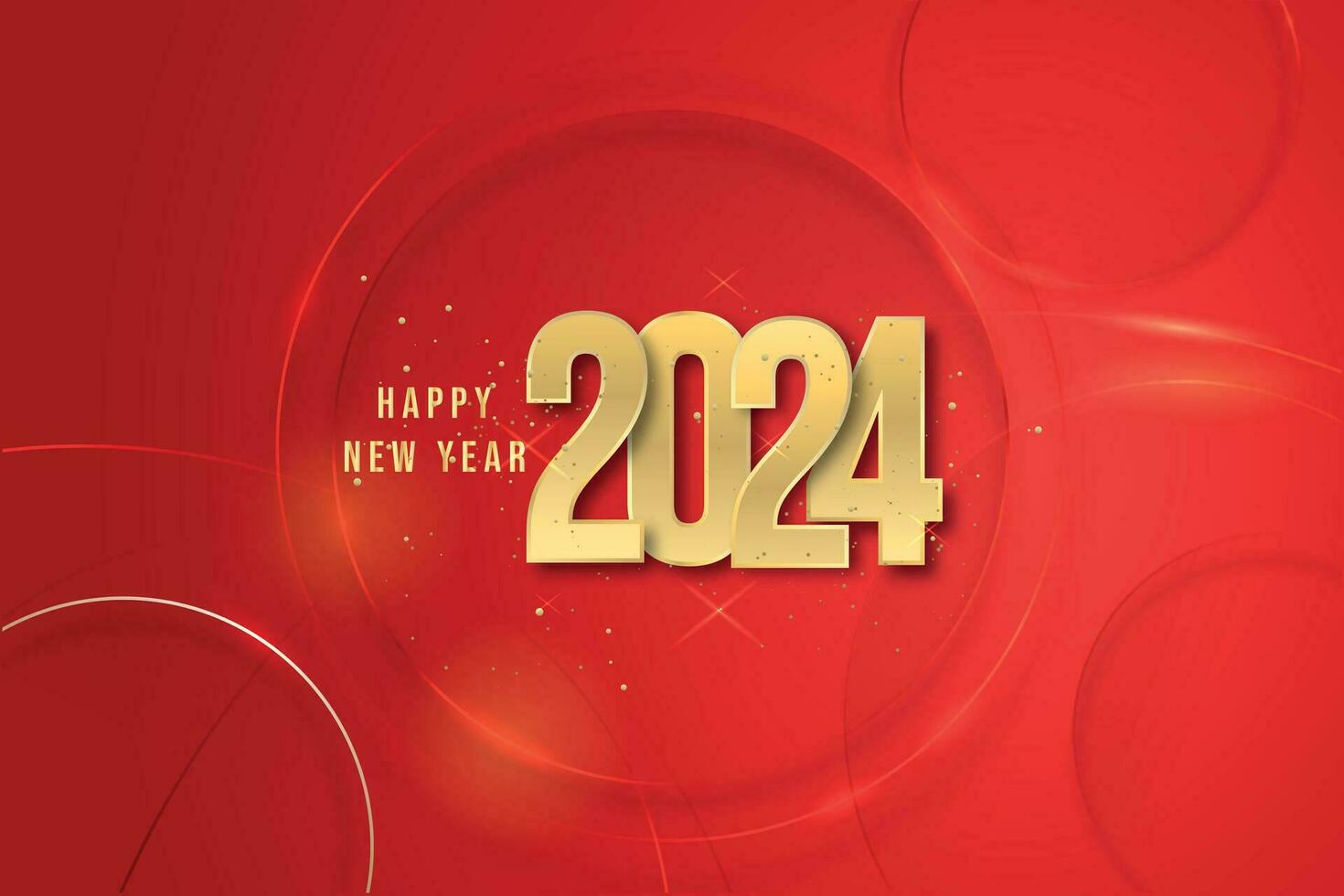 simples e limpar \ limpo Projeto feliz Novo ano 2024. números de ouro para fundo para bandeiras, cartazes ou calendário. vetor