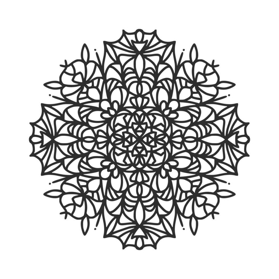 padrão circular em forma de mandala para henna, mehndi, tatuagem, decoração. ornamento decorativo em estilo oriental étnico. página do livro para colorir. vetor