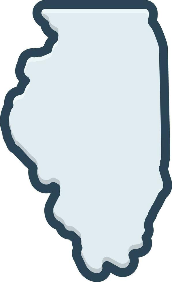 cor ícone para Illinois vetor