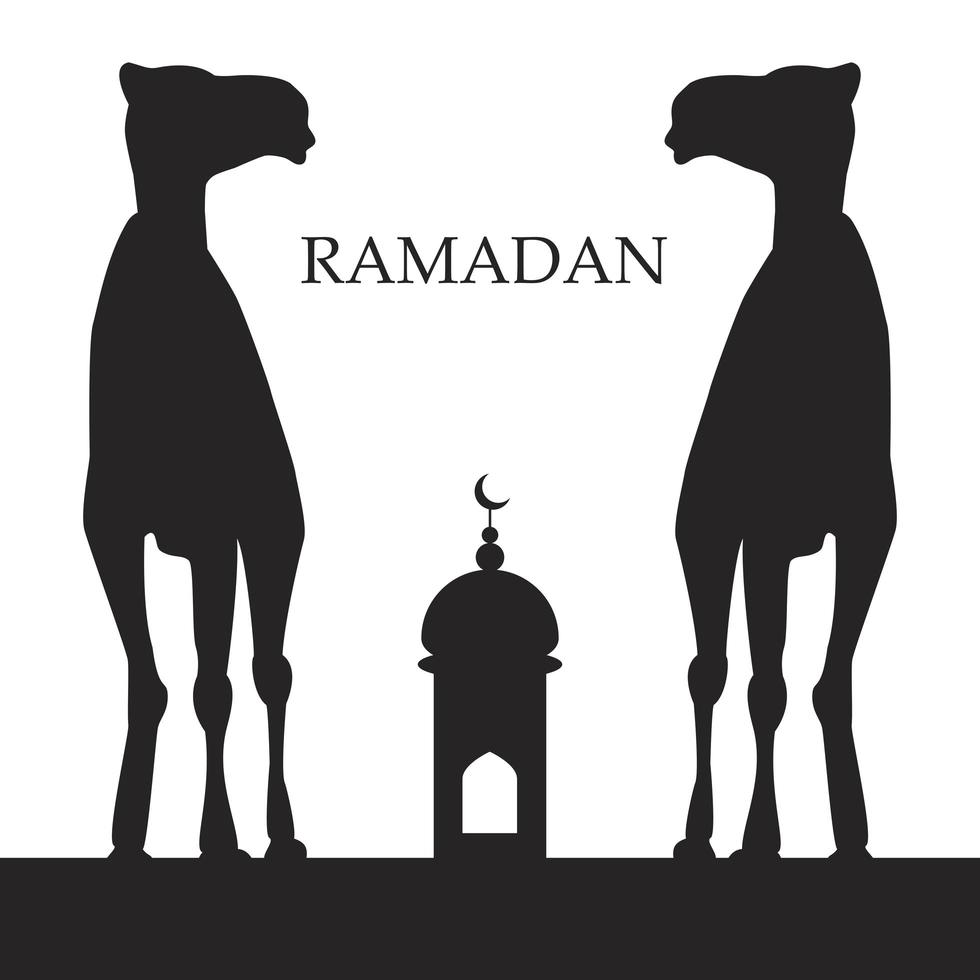 saudação do ramadã com camelo vetor