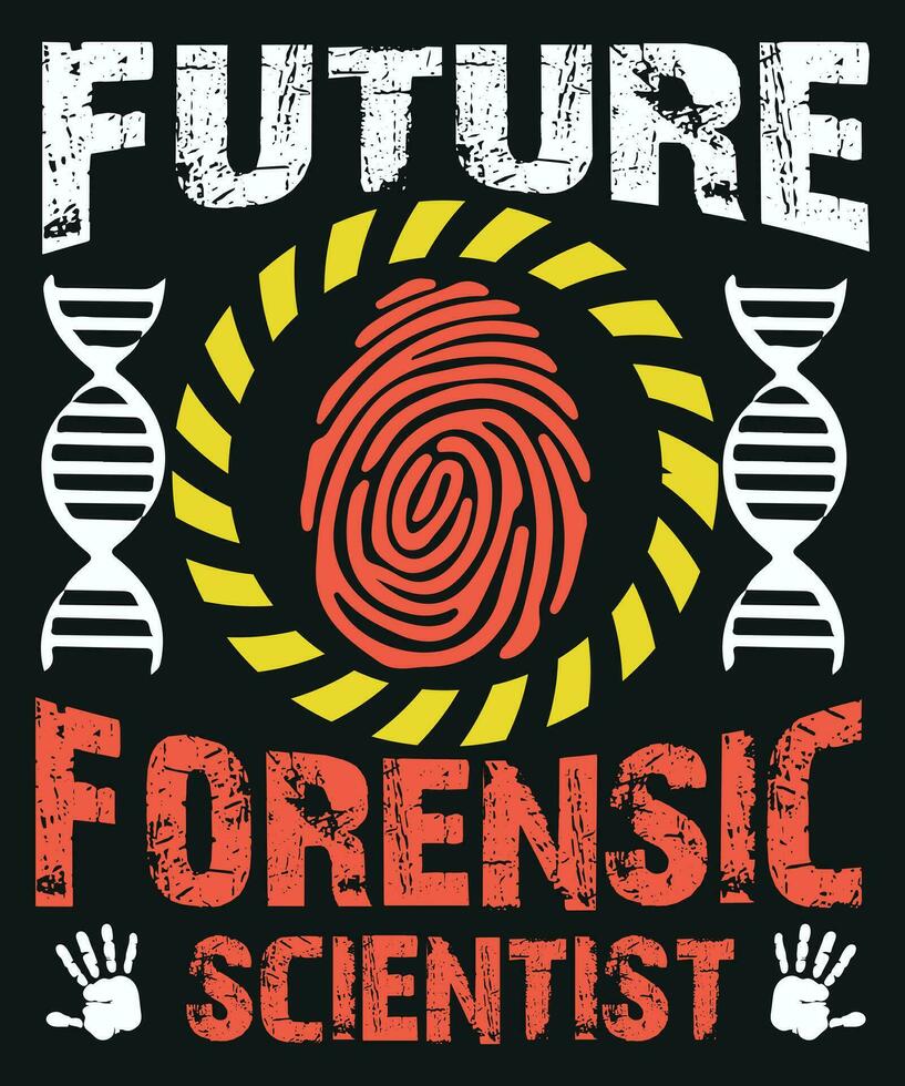 futuro forense cientista tipografia Projeto vetor