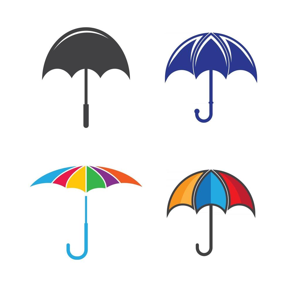 ilustração das imagens do logotipo do guarda-chuva vetor