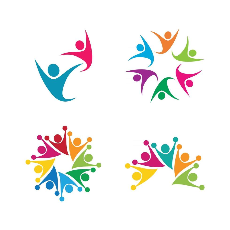 design de imagens de logotipo de cuidado comunitário vetor
