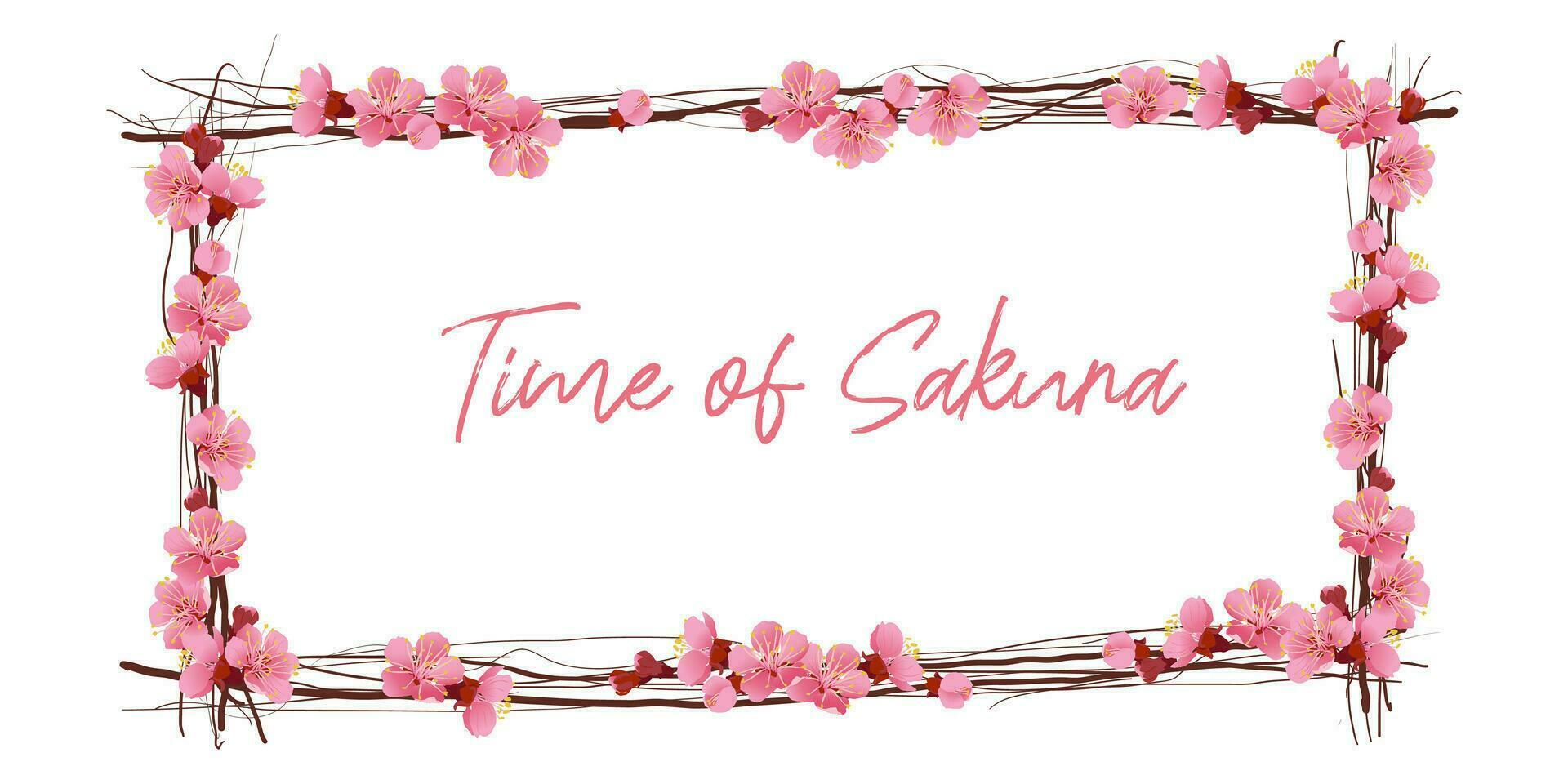 guirlanda do sakura flores elemento decorativo floral. lindo convite para bandeira Projeto. Rosa flor vetor ilustração.