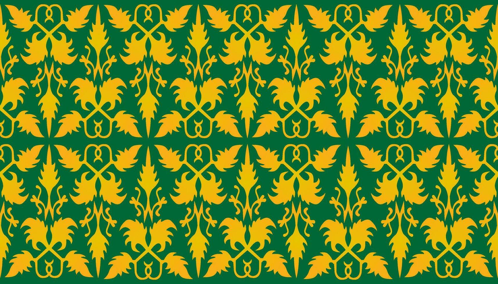 tradicional clássico malaio tecido à mão verde cantora gostar batik a partir de Indonésia ou étnico padronizar com ouro tópicos vetor, floral mandala a partir de Malásia ou riau. tecido desatado enfeite decorativo vetor