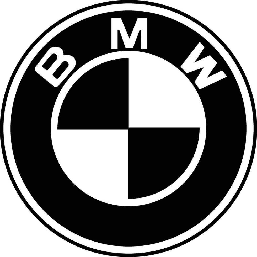 BMW logotipo ícone carro marca placa símbolo famoso rótulo identidade estilo topo automotivo indústria líder arte Projeto vetor. Preto automóvel emblema placa vetor