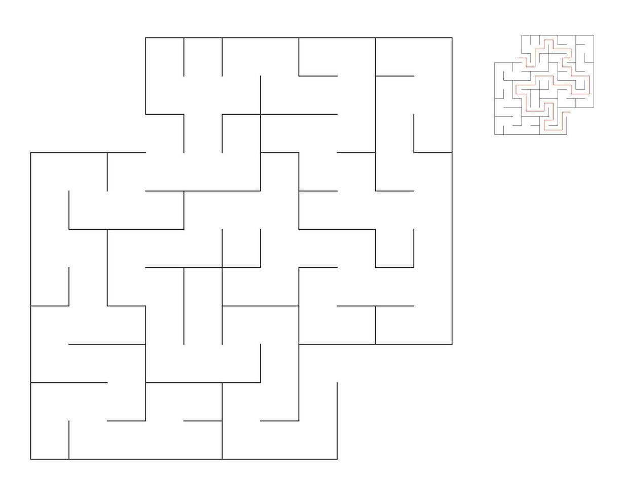quadrado Labirinto, lógica jogos com labirintos. Labirinto jogo. uma Labirinto com respostas vetor