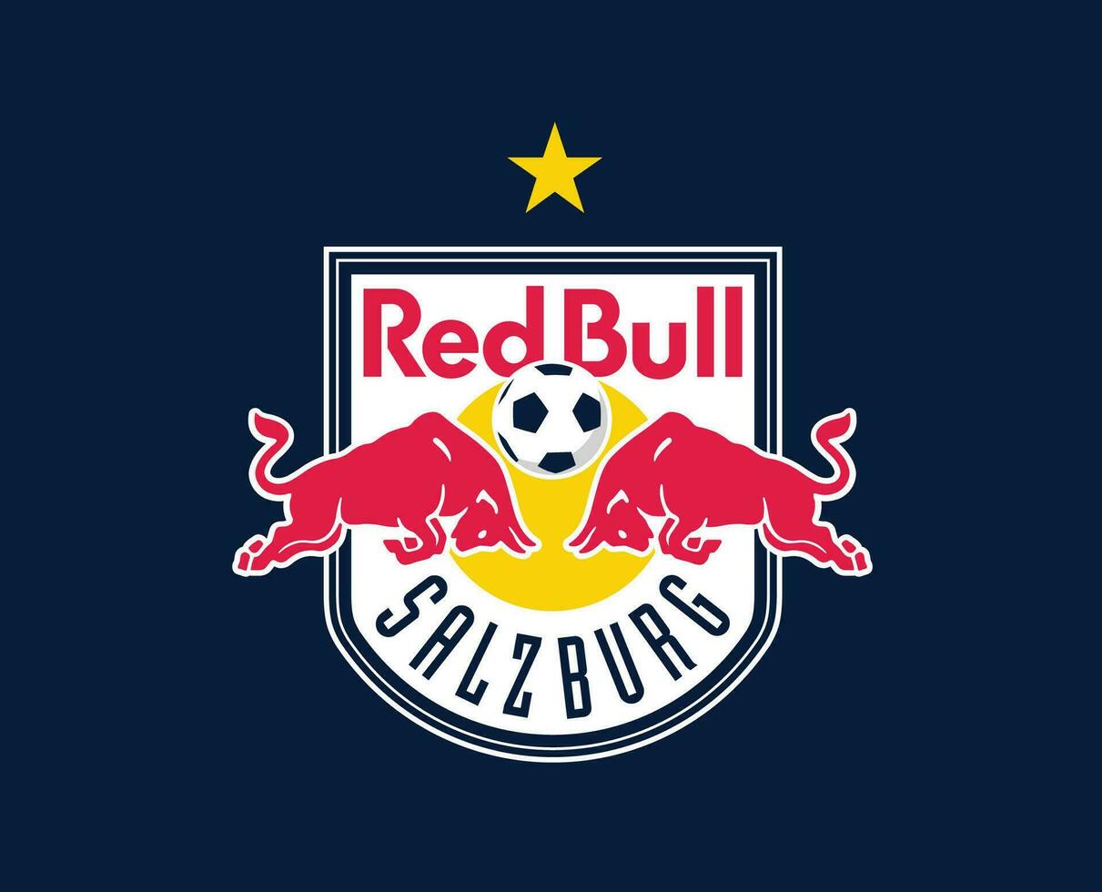 vermelho touro Salzburg clube logotipo símbolo Áustria liga futebol abstrato Projeto vetor ilustração com azul fundo