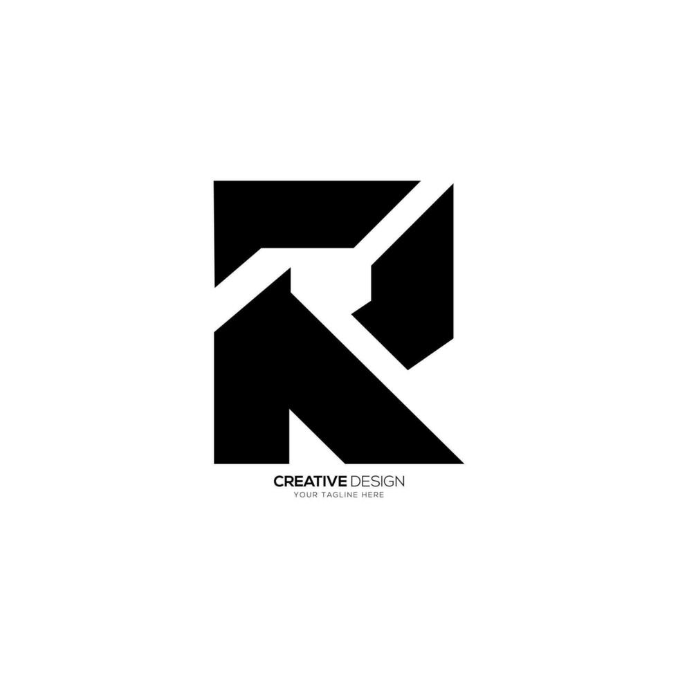 carta rk ou kr moderno plano Novo único forma abstrato à moda Preto monograma logotipo vetor