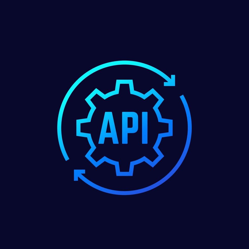 ícone de tecnologia API para aplicativos e web vetor