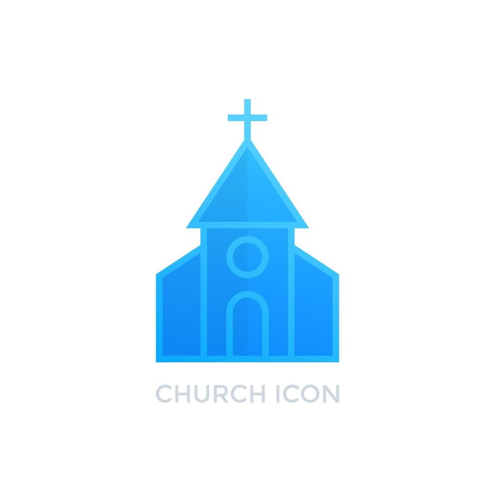 igreja, ícone de vetor de mosteiro católico em branco