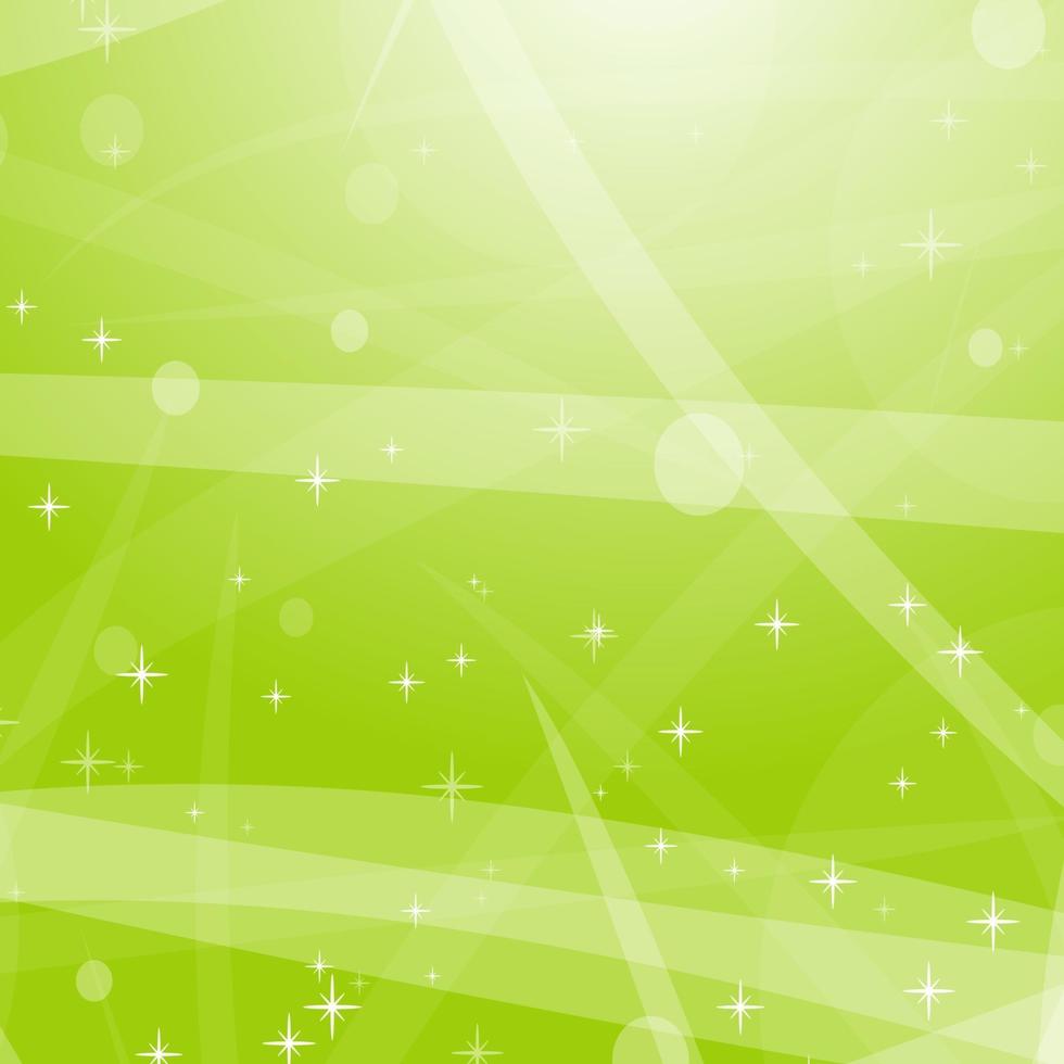 luz de fundo abstrato verde com estrelas, círculos e listras. ilustração vetorial plana. vetor