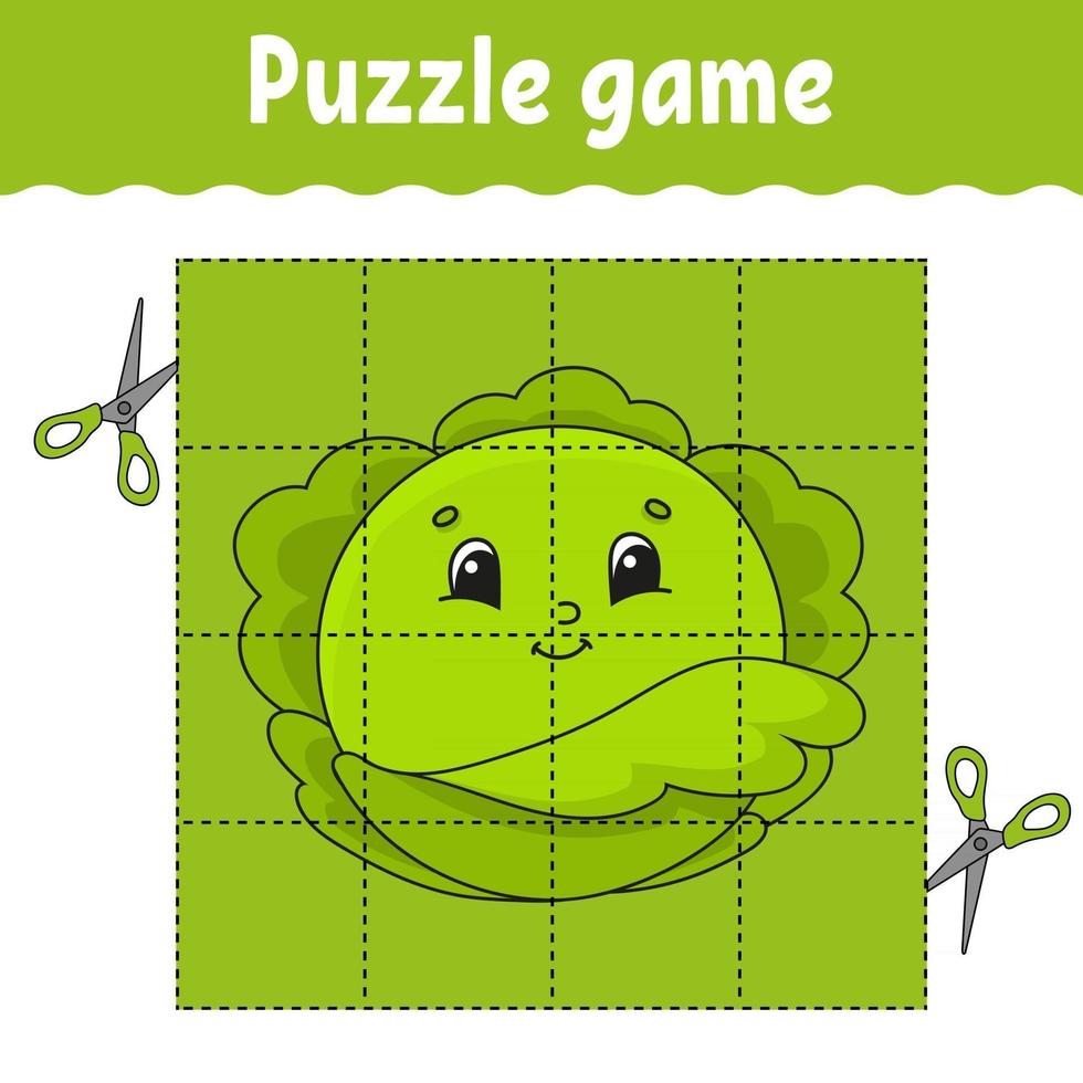 jogo de puzzle para crianças. planilha de desenvolvimento de educação. jogo de aprendizagem para crianças. página de atividades. para criança. enigma para a pré-escola. ilustração em vetor plana simples simples no estilo bonito dos desenhos animados.