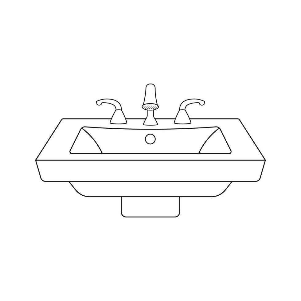 mão desenhado desenho animado vetor ilustração banheiro Pia ícone dentro rabisco estilo