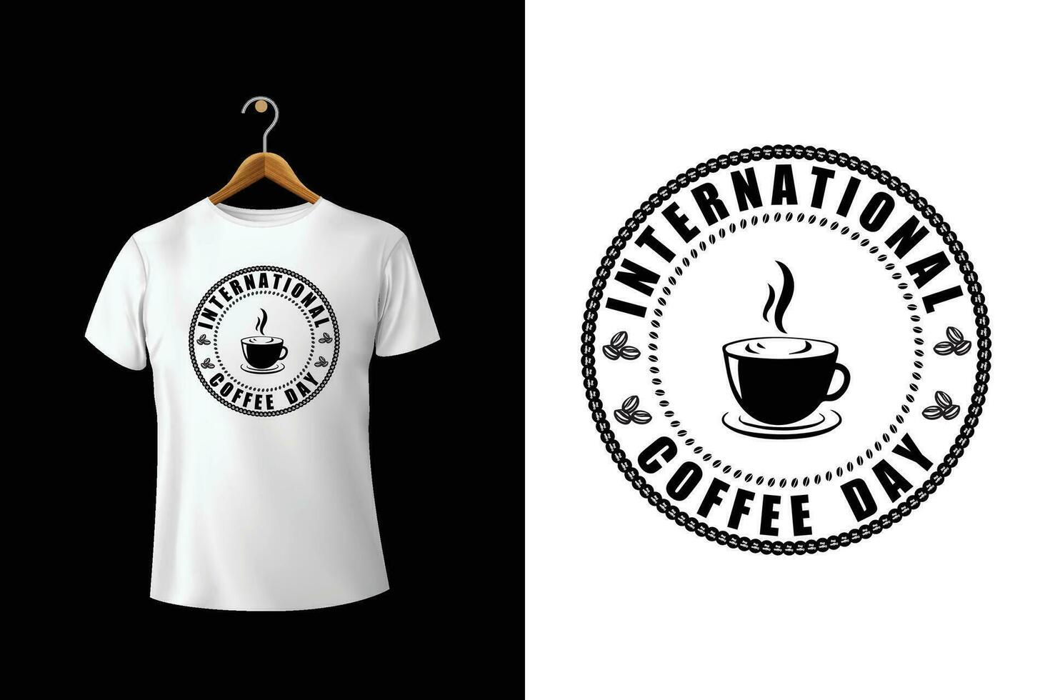 design de camiseta do dia internacional do café vetor