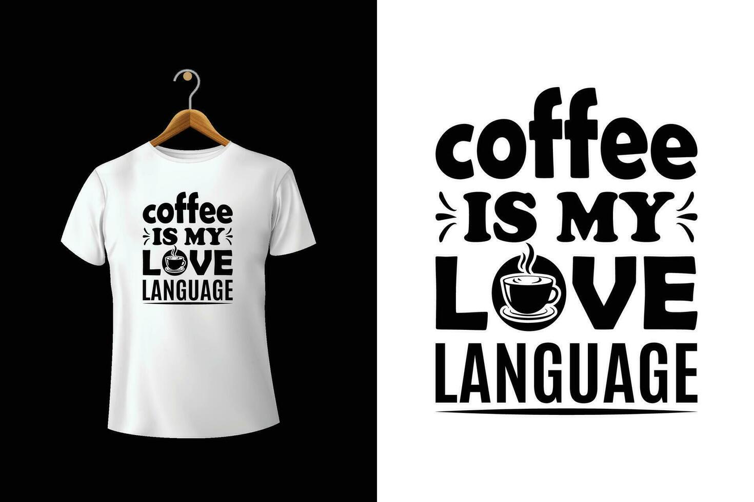 café é meu amor língua camiseta Projeto vetor
