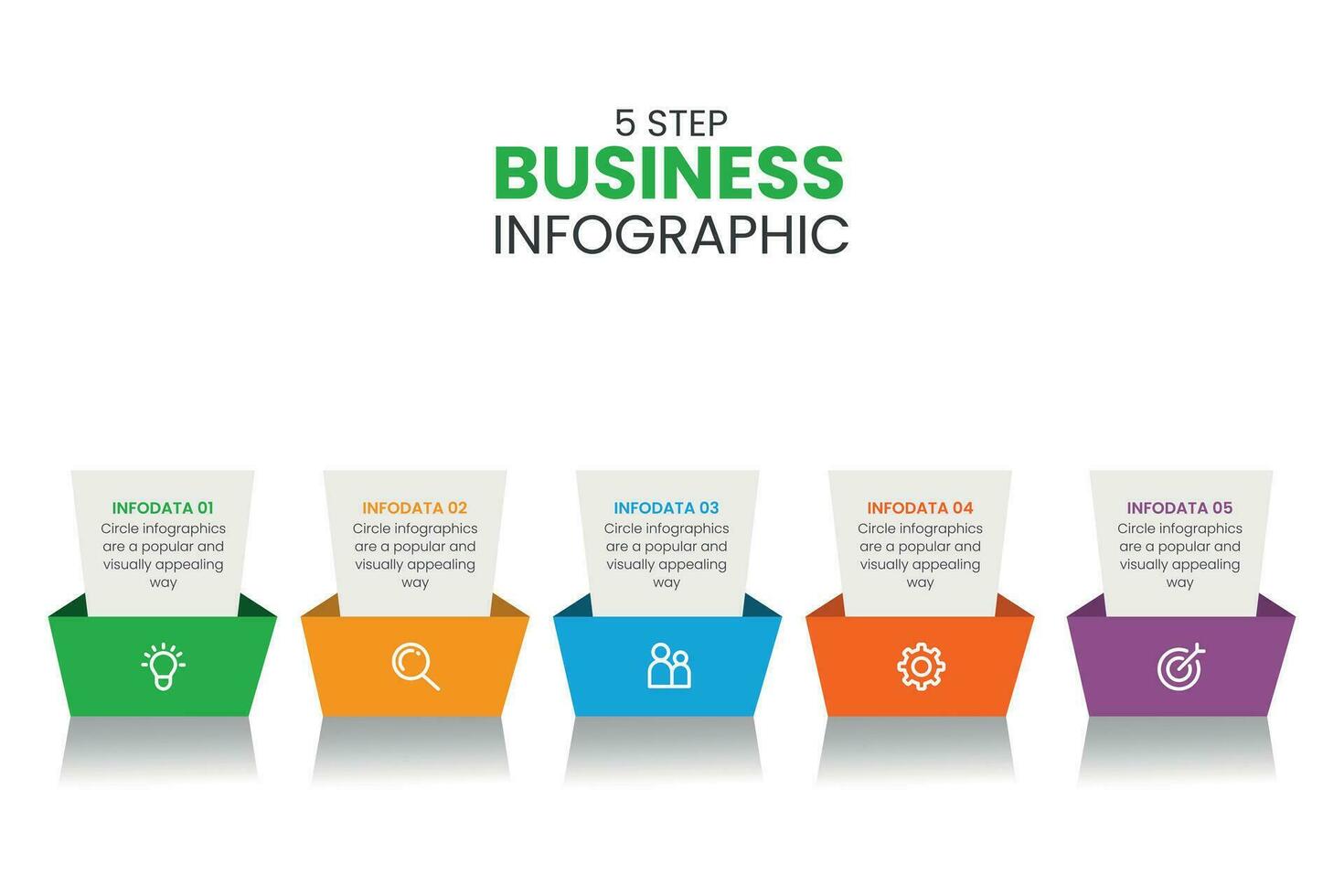 6 degrau moderno o negócio infográfico vetor