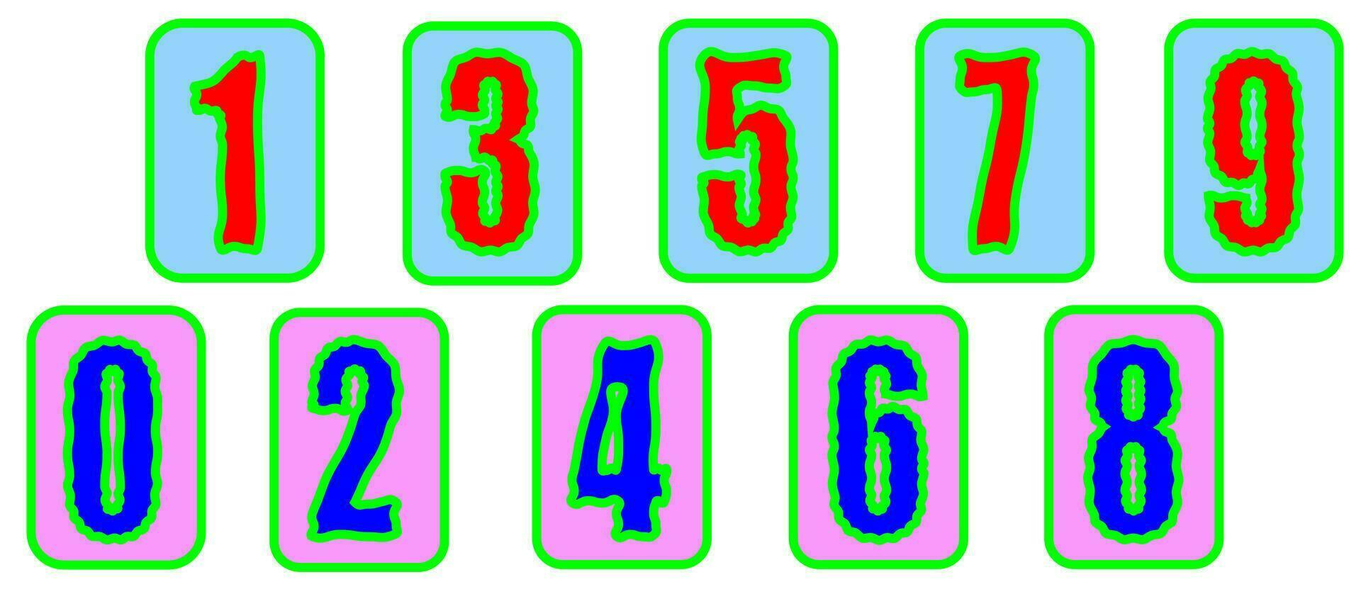 conjunto do colorida matemática números para crianças Aprendendo para contagem vetor eps10