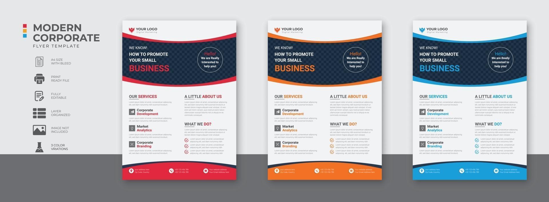 design de folheto multiuso para negócios corporativos e modelo de página de capa do folheto vetor