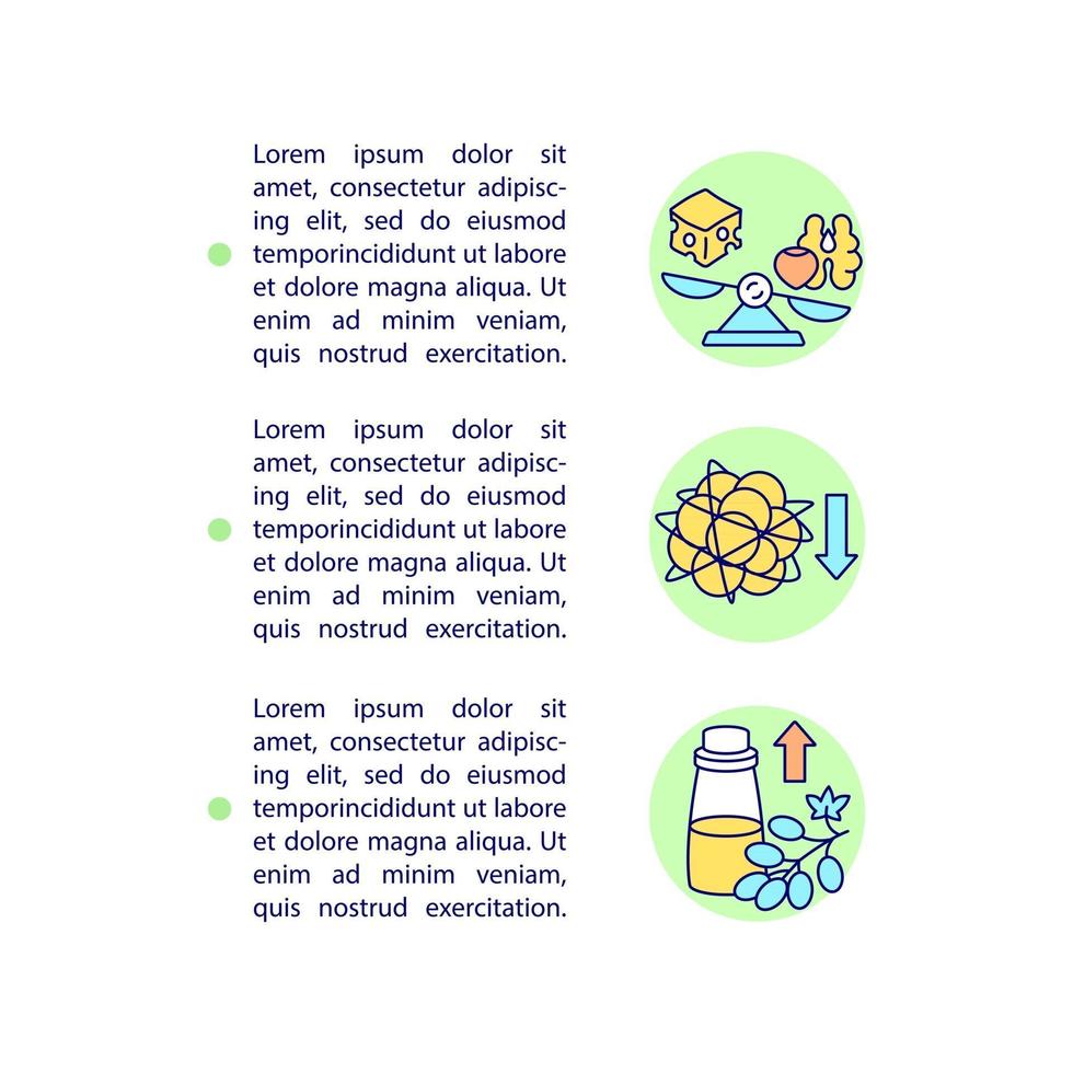 escolhendo ícones de linha de conceito de gorduras com texto. modelo de vetor de página ppt com espaço de cópia. folheto, revista, elemento de design de boletim informativo. Ilustrações lineares de dieta saudável para diabetes em branco