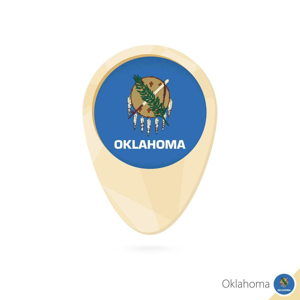 mapa ponteiro com bandeira do oklahoma. laranja abstrato mapa ícone. vetor