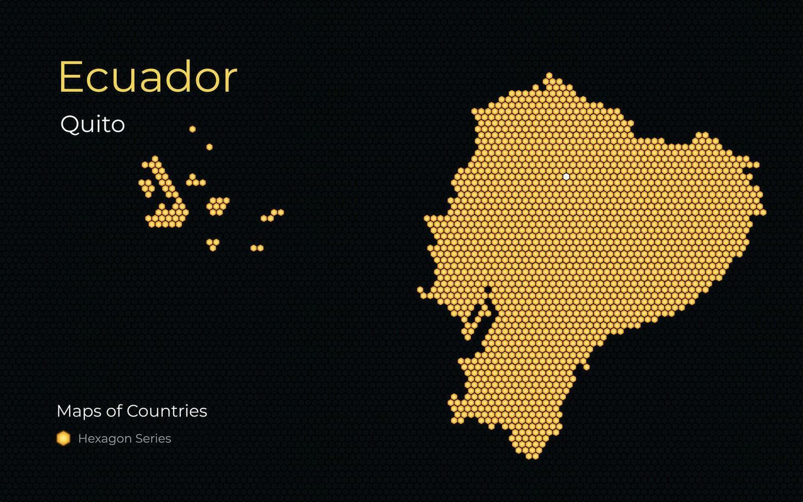 Equador, Quito. galápagos ilha. criativo vetor moderno mapa. mapas do países, hexágono Series. sul América. moderno mapas