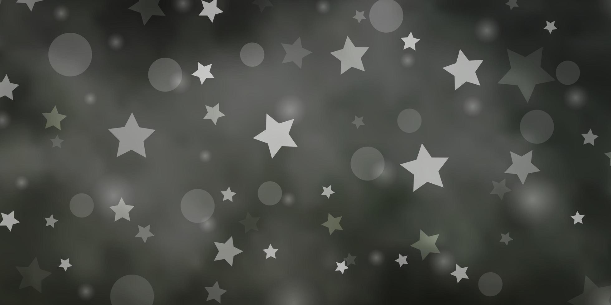 layout de vetor cinza claro com círculos, estrelas.