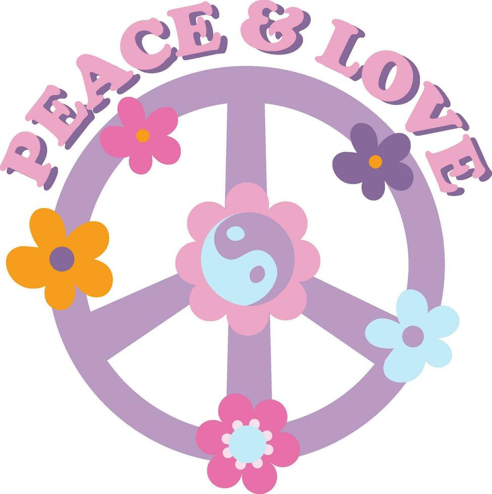 Paz e amor camiseta desing vetor